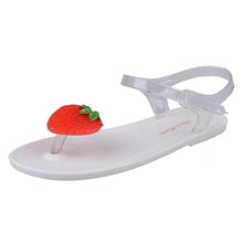 Load image into Gallery viewer, Flat Jelly Sandals for Women Casual Cute Summer Toe-strap Beach Shoes Strawberry Design
