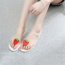 Load image into Gallery viewer, Flat Jelly Sandals for Women Casual Cute Summer Toe-strap Beach Shoes Strawberry Design