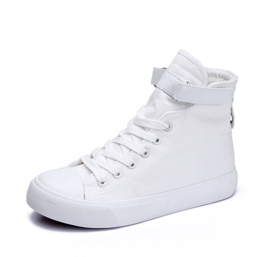 ACE SHOCK Women's Hidden Heeled Canvas Shoes High Top Fashion Wedge Sneakers