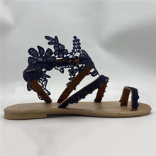 Load image into Gallery viewer, Women Flat Gladiator Sandals Fashion Lace Toe Strap Summer Dressy Shoes