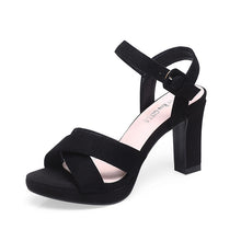Load image into Gallery viewer, Heeled Sandals for Women Fashion Dressy Shoes Criss Cross Ankle Strap Peep Toe Wedge Summer Pumps