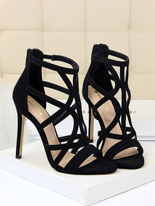 Sexy Heeled Sandals for Women 2021 Fashion Peep Toe Stiletto High Heels Wedge Gladiator Dressy Shoes