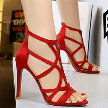 Load image into Gallery viewer, Sexy Heeled Sandals for Women 2021 Fashion Peep Toe Stiletto High Heels Wedge Gladiator Dressy Shoes