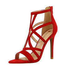 Load image into Gallery viewer, Sexy Heeled Sandals for Women 2021 Fashion Peep Toe Stiletto High Heels Wedge Gladiator Dressy Shoes