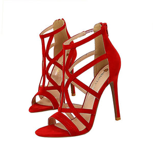Sexy Heeled Sandals for Women 2021 Fashion Peep Toe Stiletto High Heels Wedge Gladiator Dressy Shoes
