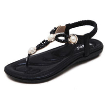 Load image into Gallery viewer, Women Jeweled Thong Sandals Flat Beaded Flip Flops Fashion Summer Beach Shoes