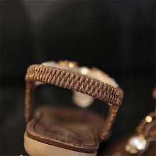 Load image into Gallery viewer, Women Jeweled Thong Sandals Flat Beaded Flip Flops Fashion Summer Beach Shoes