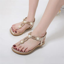Load image into Gallery viewer, Women Jeweled Thong Sandals Flat Beaded Flip Flops Fashion Summer Beach Shoes