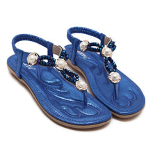 Load image into Gallery viewer, Women Jeweled Thong Sandals Flat Beaded Flip Flops Fashion Summer Beach Shoes