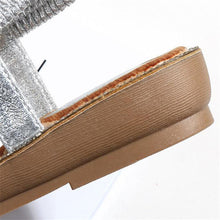 Load image into Gallery viewer, Women Rhinestone Sandals Flat Open Toe Ankle Strap Fashion Flower Summer Beach Shoes