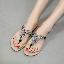 Load image into Gallery viewer, Rhinestone Flip Flops for Women 2021 Flat Jeweled Sandals Fashion Dressy Thong Slippers