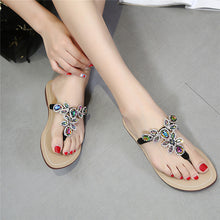 Load image into Gallery viewer, Rhinestone Flip Flops for Women 2021 Flat Jeweled Sandals Fashion Dressy Thong Slippers