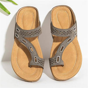 Women Comfy Sandals Soft Soled Toe Strap Classic Orthopedic Slide Slippers