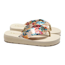 Load image into Gallery viewer, Wedge Flip Flops for Women 2021 Fashion Satin Mid-heel Slide Sandals Platform Thong Slippers