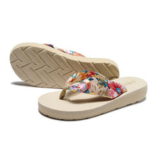 Load image into Gallery viewer, Wedge Flip Flops for Women 2021 Fashion Satin Mid-heel Slide Sandals Platform Thong Slippers