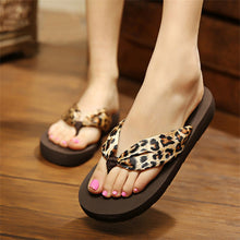 Load image into Gallery viewer, Wedge Flip Flops for Women 2021 Fashion Satin Mid-heel Slide Sandals Platform Thong Slippers