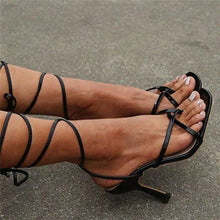 Load image into Gallery viewer, Wedge Gladiator Sandals for Women 2021 Fashion Square Toe High Heel Dressy Stiletto Shoes