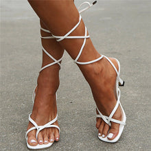 Load image into Gallery viewer, Wedge Gladiator Sandals for Women 2021 Fashion Square Toe High Heel Dressy Stiletto Shoes