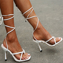 Load image into Gallery viewer, Wedge Gladiator Sandals for Women 2021 Fashion Square Toe High Heel Dressy Stiletto Shoes