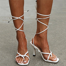 Load image into Gallery viewer, Wedge Gladiator Sandals for Women 2021 Fashion Square Toe High Heel Dressy Stiletto Shoes