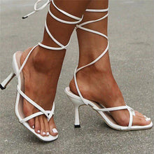 Load image into Gallery viewer, Wedge Gladiator Sandals for Women 2021 Fashion Square Toe High Heel Dressy Stiletto Shoes