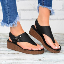 Load image into Gallery viewer, Wedge Thong Sandals for Women 2021 Fashion Ankle Strap Platform Flip Flops