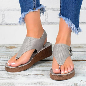 Wedge Thong Sandals for Women 2021 Fashion Ankle Strap Platform Flip Flops