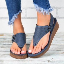 Load image into Gallery viewer, Wedge Thong Sandals for Women 2021 Fashion Ankle Strap Platform Flip Flops