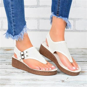 Wedge Thong Sandals for Women 2021 Fashion Ankle Strap Platform Flip Flops