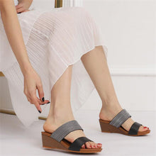 Load image into Gallery viewer, Wedge Slide Sandals for Women 2021 Fashion Outdoor Platform Gladiator Dressy Shoes with Medium Heel