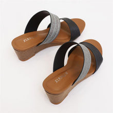 Load image into Gallery viewer, Wedge Slide Sandals for Women 2021 Fashion Outdoor Platform Gladiator Dressy Shoes with Medium Heel