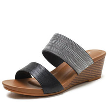 Load image into Gallery viewer, Wedge Slide Sandals for Women 2021 Fashion Outdoor Platform Gladiator Dressy Shoes with Medium Heel