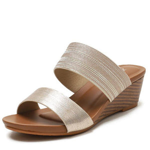 Wedge Slide Sandals for Women 2021 Fashion Outdoor Platform Gladiator Dressy Shoes with Medium Heel