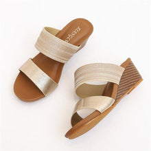 Load image into Gallery viewer, Wedge Slide Sandals for Women 2021 Fashion Outdoor Platform Gladiator Dressy Shoes with Medium Heel