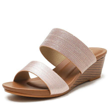 Load image into Gallery viewer, Wedge Slide Sandals for Women 2021 Fashion Outdoor Platform Gladiator Dressy Shoes with Medium Heel