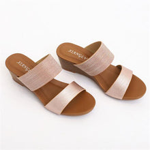 Load image into Gallery viewer, Wedge Slide Sandals for Women 2021 Fashion Outdoor Platform Gladiator Dressy Shoes with Medium Heel