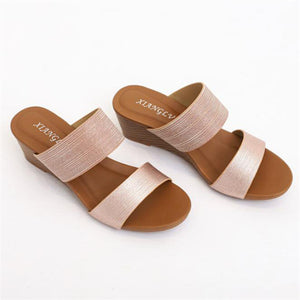 Wedge Slide Sandals for Women 2021 Fashion Outdoor Platform Gladiator Dressy Shoes with Medium Heel